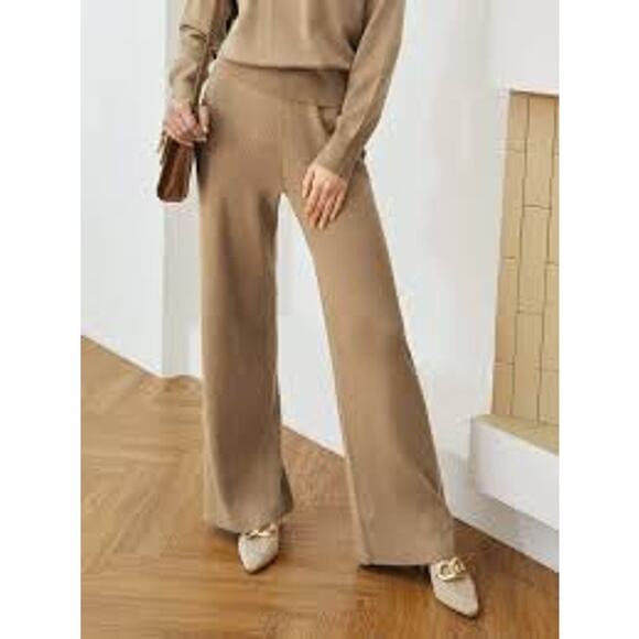 MOTF Wool Blend Pants Wide Leg MINIMALIST COZY LOUNGEWEAR TRAVEL Small S - Picture 1 of 7